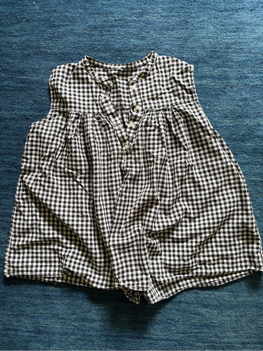 Flowy Black & White Gingham Sleeveless Top